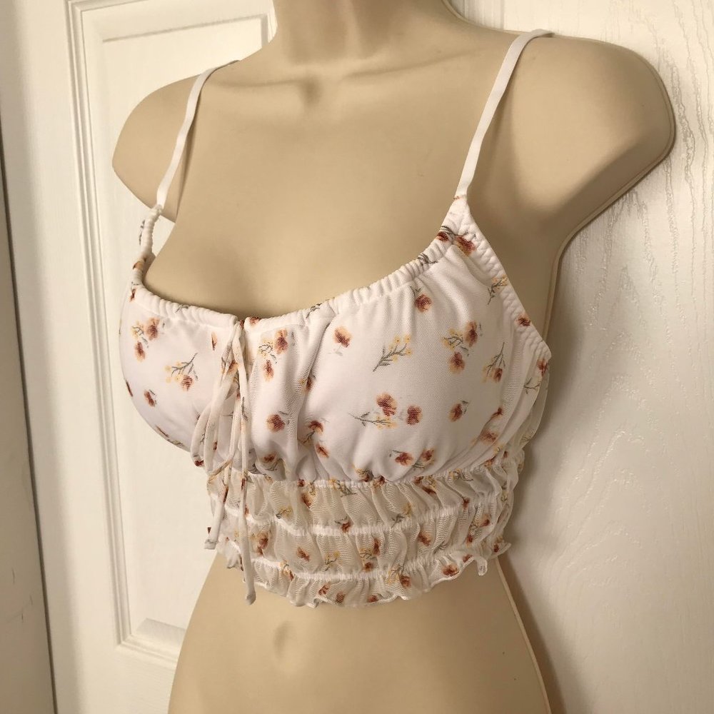 *NEW* Gilly Hicks Bralette, white floral, Medium